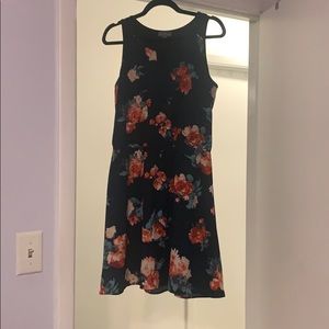 Navy blue dress with flowers